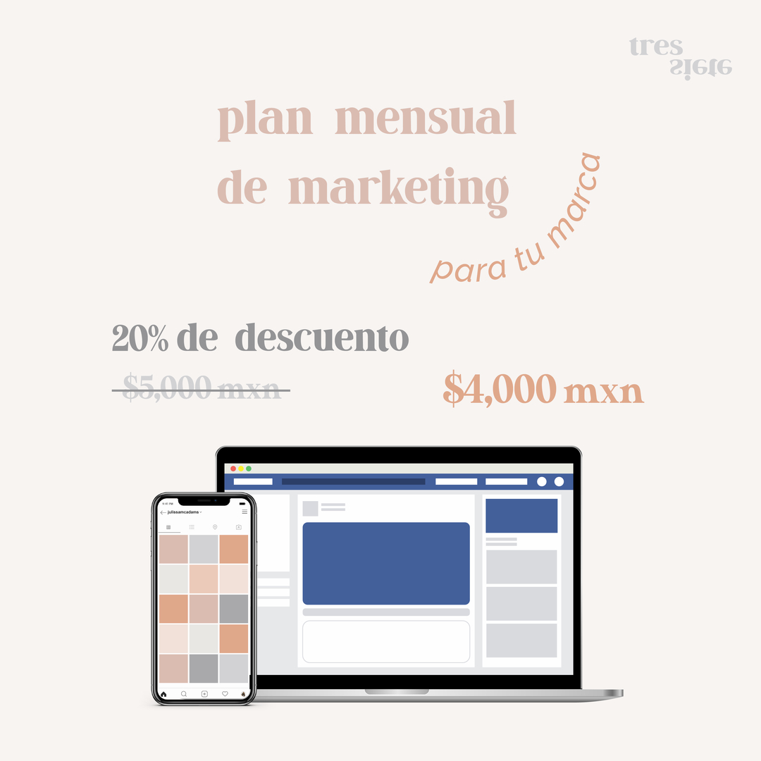 Agencia Tressiete - Promocion marketing contenidos mensual